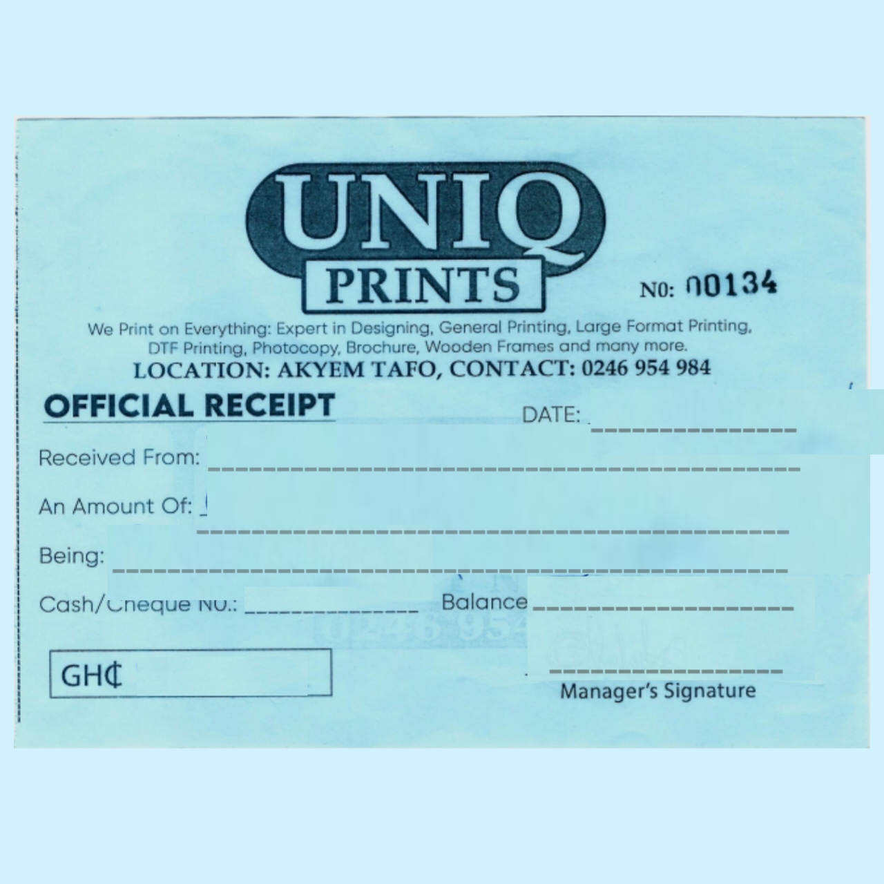 Receipt Book & Invoice Design