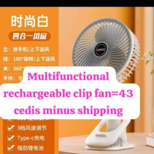 MULTIFUNCTIONAL RECHARGEABLE CLIP FAN