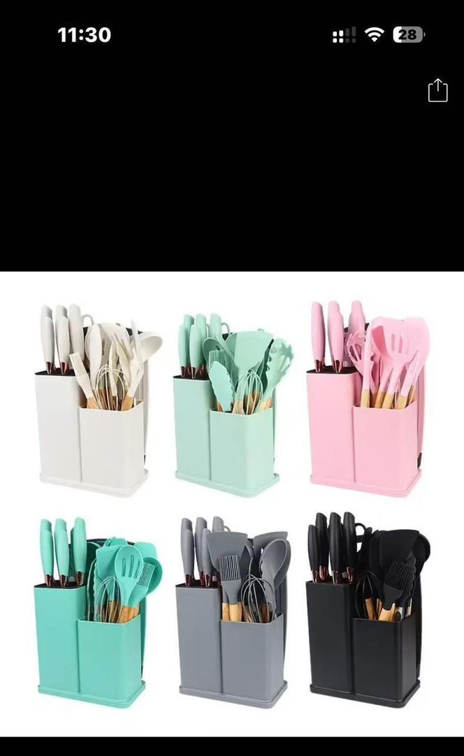 19pcs Silicon Kitchen Set with Holder