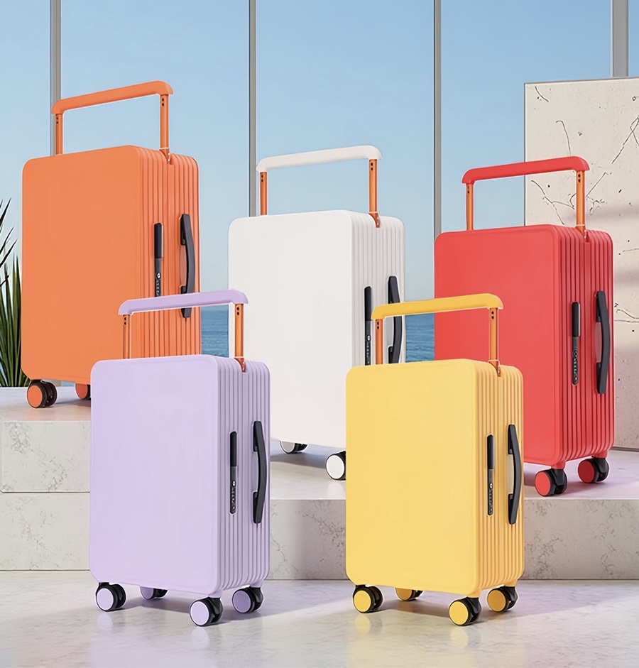 Travel Suitcase with USB Charging Port & Cup Holder