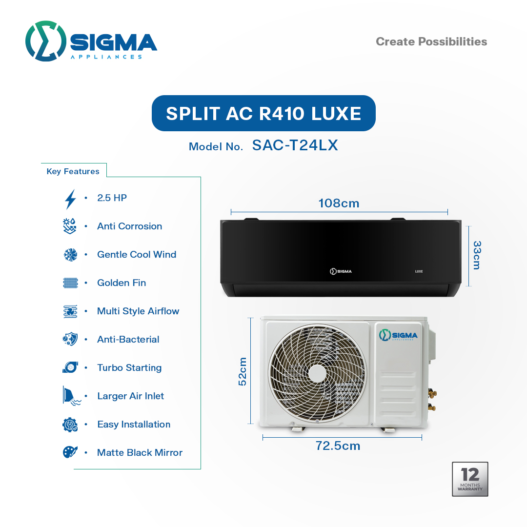 SIGMA 2.5hp R410 Mirror AC